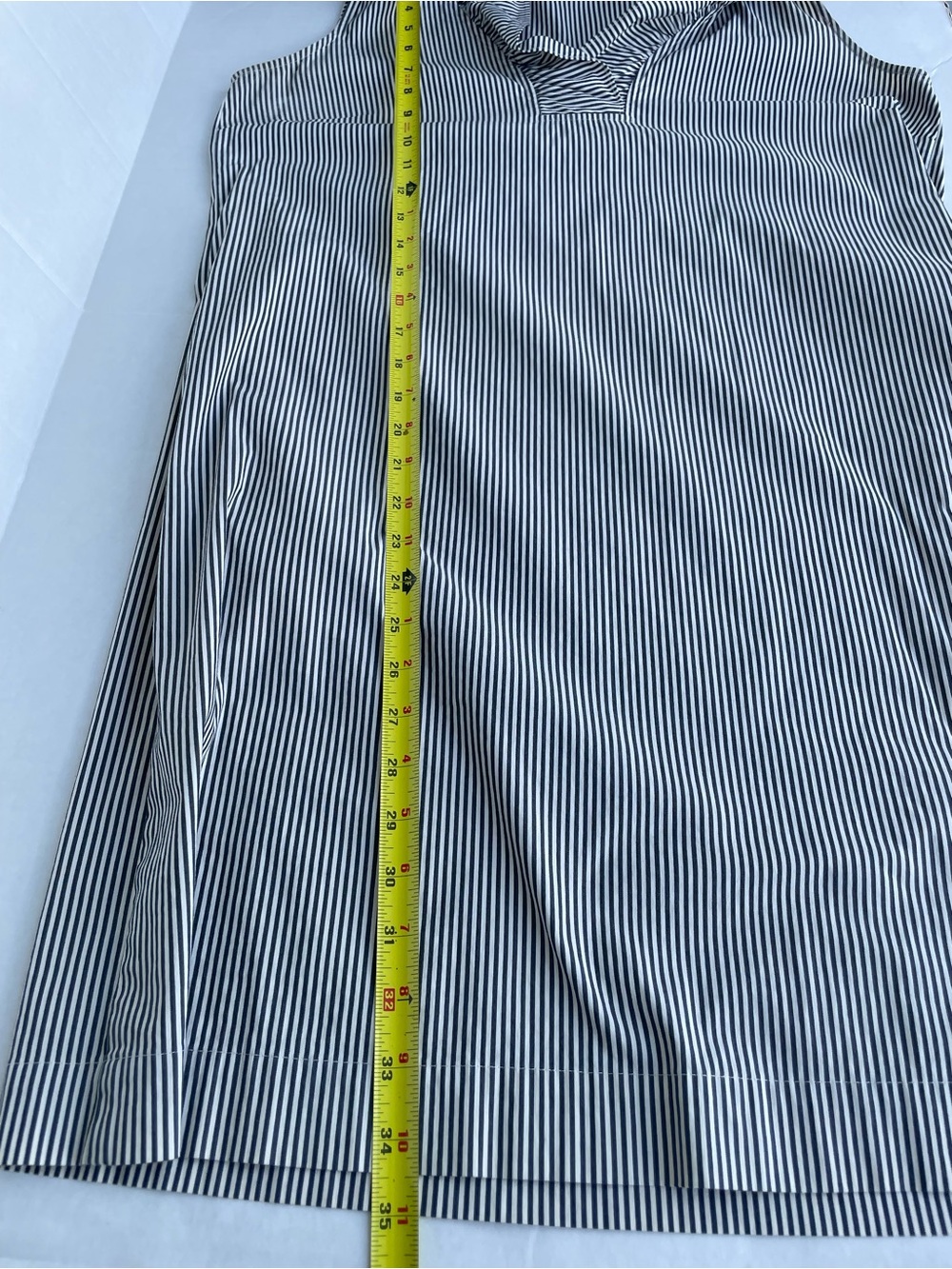 Lafayette 148 New York Black on and White Striped Sleeveless Dress - Picture 10 of 11